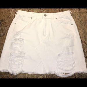 pacsun white distressed skirt